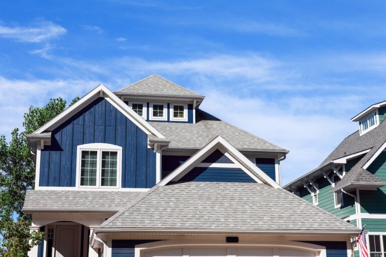 Close up row of beach houses