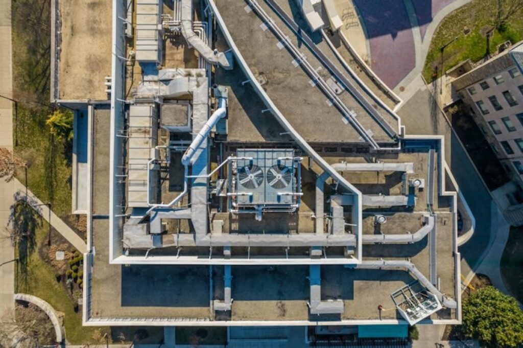 rooftop with HVAC systems