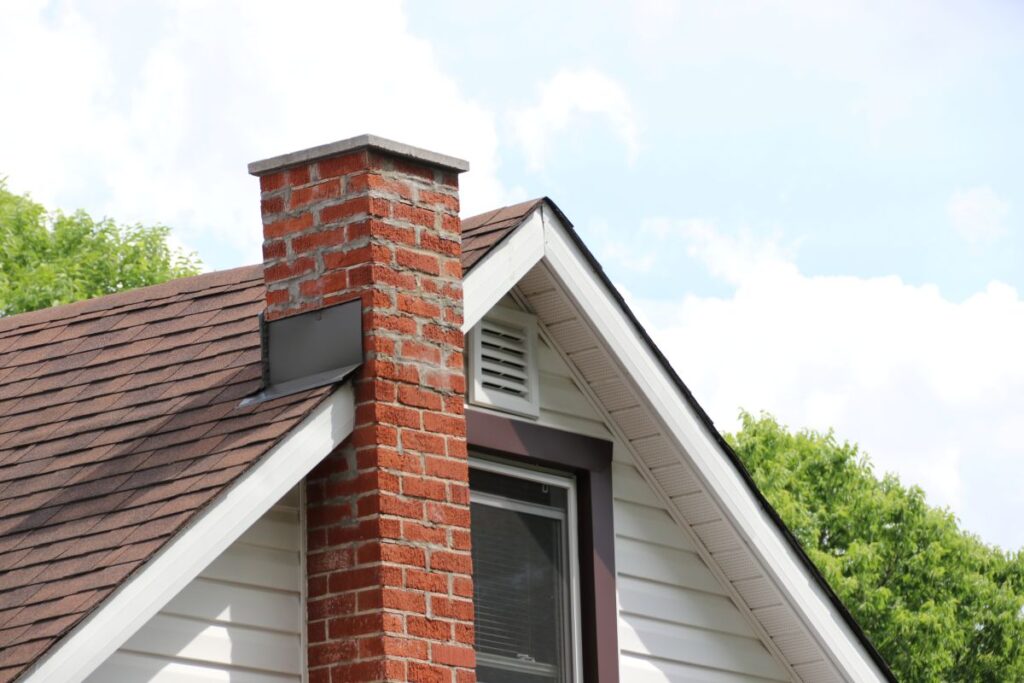 roof with chimney and vent