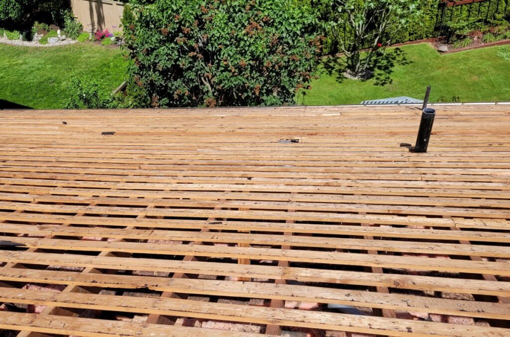 New roof being installed