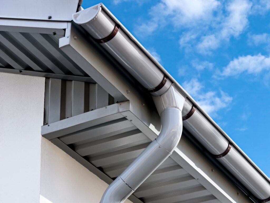 gutter downspout repair metallic and plastic gutter