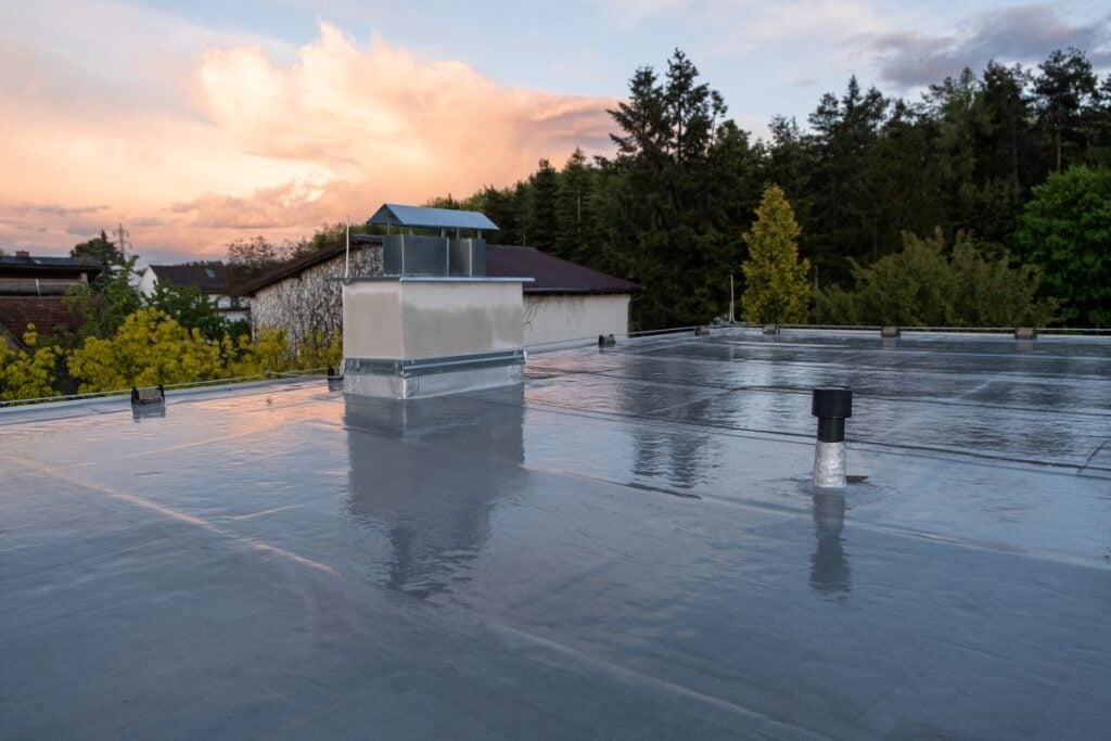 modified bitumen roofing system flat roof building