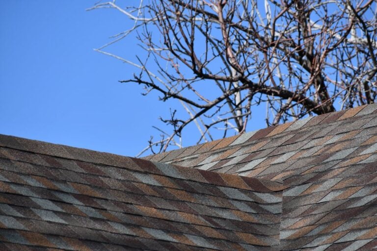 architectural shingles vs asphalt shingles multicolored roof winter time