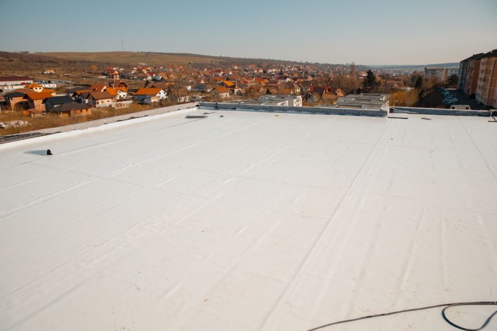flat roof coating options TPO commercial building