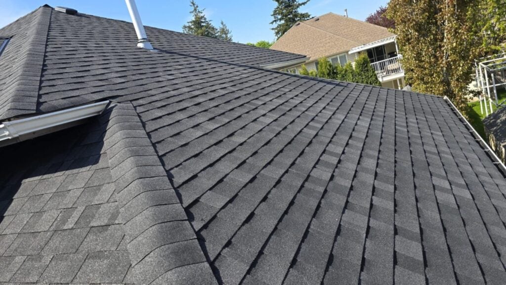 Dark grey shingle roof