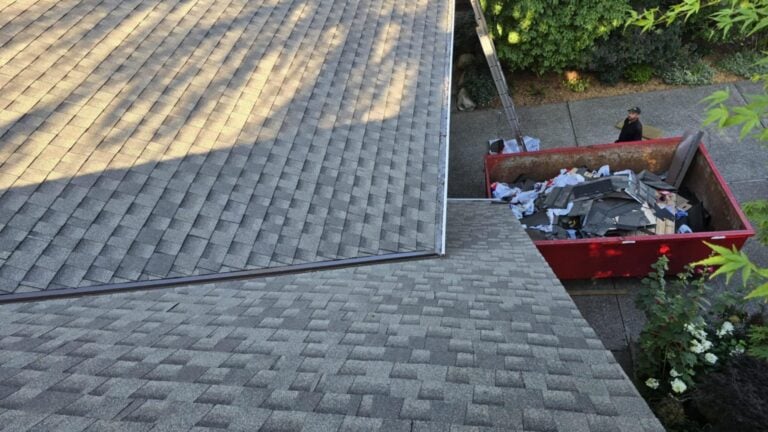 Roof repair in progress