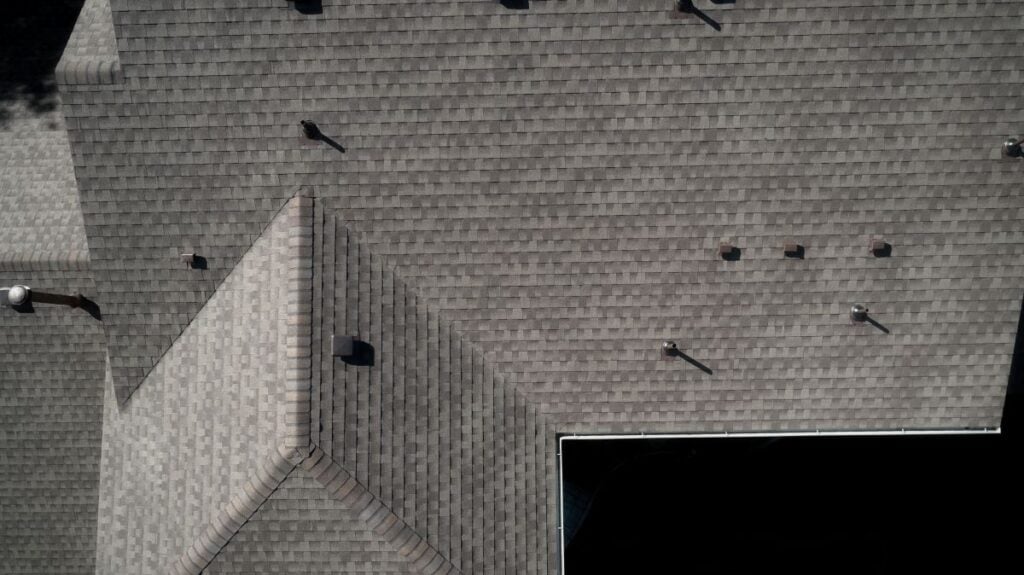Top of a homeowners of a residence roof shingles