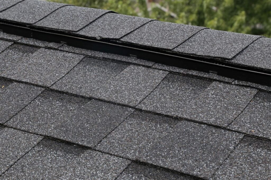top peak of a slanted roof